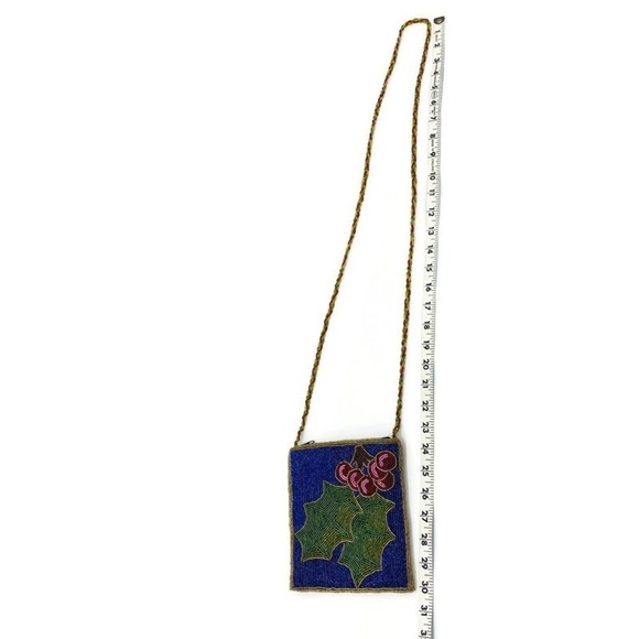 CMarie Holiday Holly Berry Beaded crossbody Bag - Picture 10 of 14
